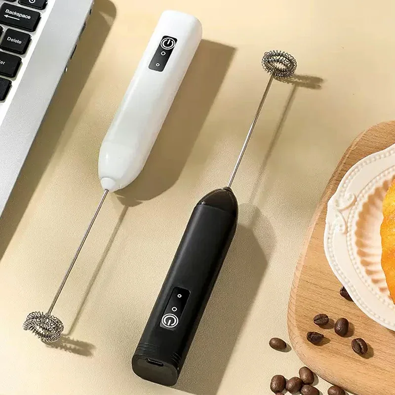 Electric Milk Frother Handheld Egg Beater Foamer Coffee Maker