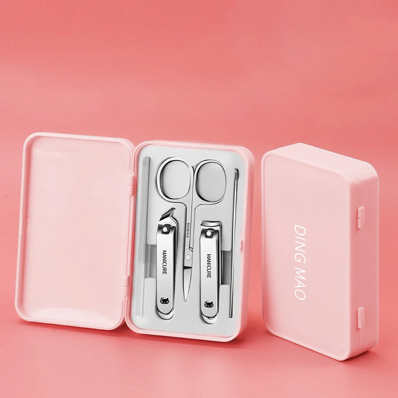 Portable Sharp Nail Clippers Set with Plastic Box, Manicure Pedicure Tools, Nail Cutter Ear Pick Eyebrow Scissors, Family Gifts 2