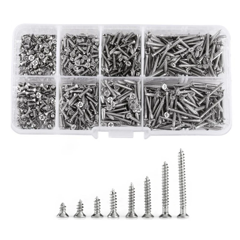 

Screw Assortment Kit Lock Nut Flat for Head Thread Nail Screw Fastener