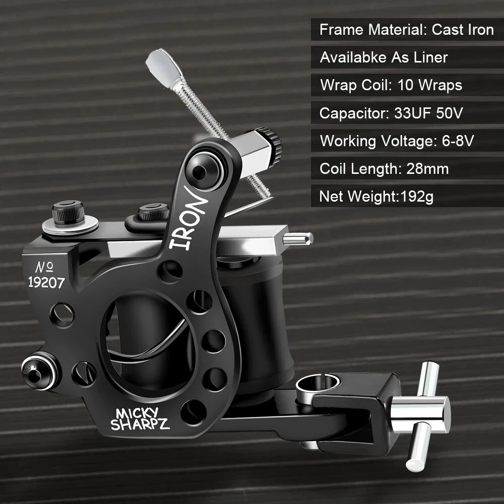 コイルタトゥーマシンキット,完全なガンセット,電源,針,インク