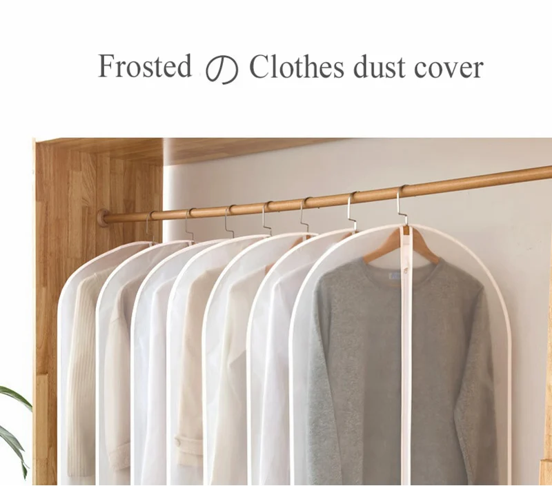 Description Picture 2 of itemClothes Hanging Dust Cover Wedding Dress Cover Suit Coat Storage Bag Transparent Fully Enclosed Clothes Cover With Zipper