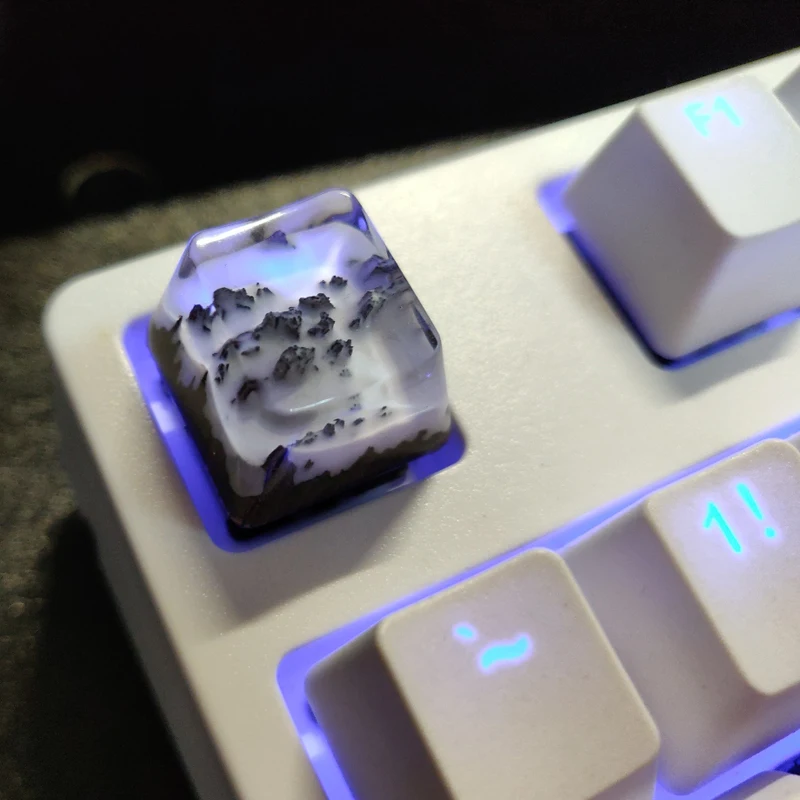 Keycap Singolo In Resina Artigianale Con Legno, Profilo OEM R4, Per Switch Cherry MX, Colore Rosso