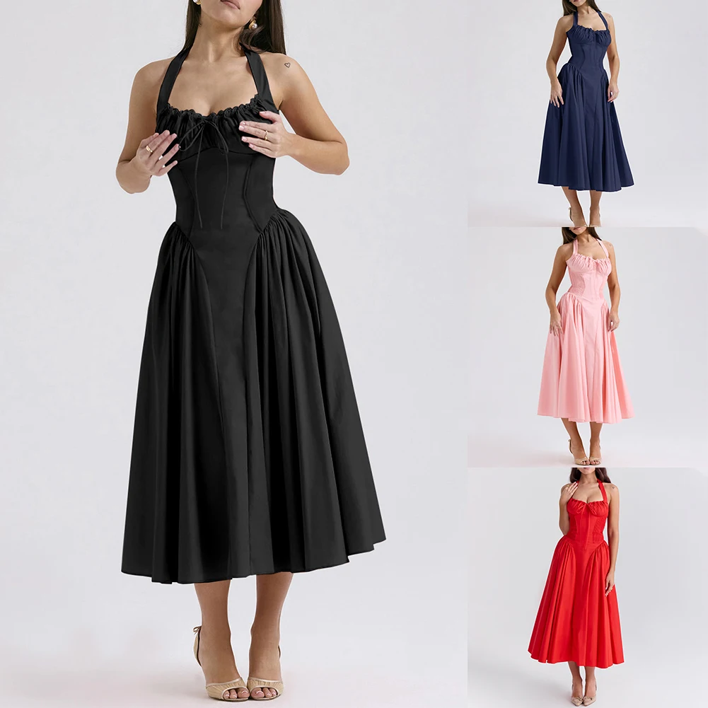 Fashion Halter Necklace Dress