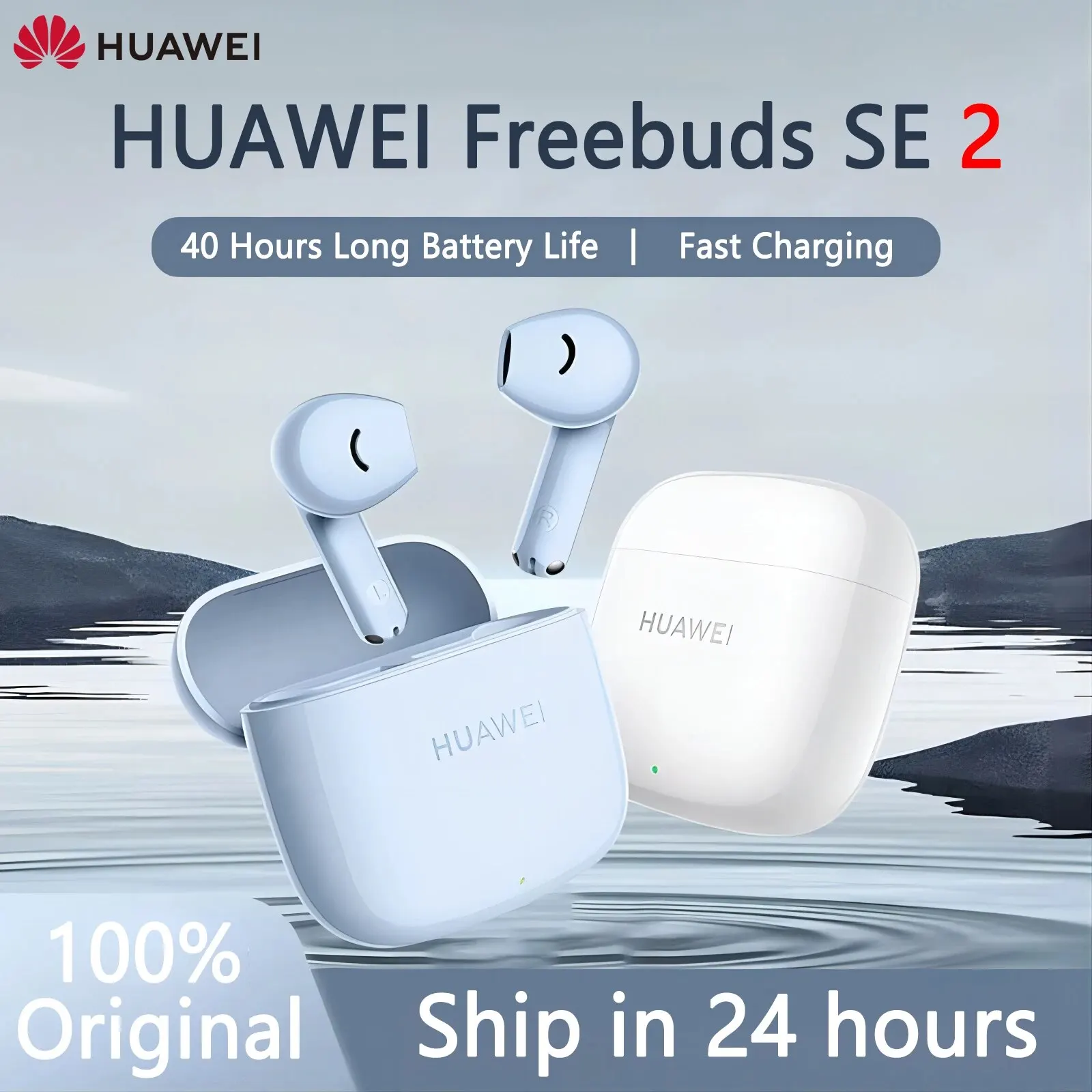 Nowe oryginalne słuchawki douszne Huawei FreeBuds SE 2 Bluetooth 5.3 bezprzewodowe słuchawki sportowe wodoodporne słuchawki douszne ze sterowaniem dotykowym z mikrofonem