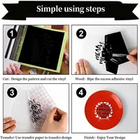 HTVRONT 12"X 5ft/30x152cm Permanent Adhesive Vinyl Roll Self-adhesive Film For Craft Art Sign Cup Decal Windows Glass 3