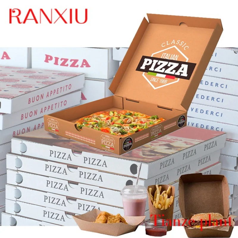 Manufacturers Boite Pizzas Cheap Price Reusable 10 12 16 Inch Round Carton Corrugated Pizza Box With