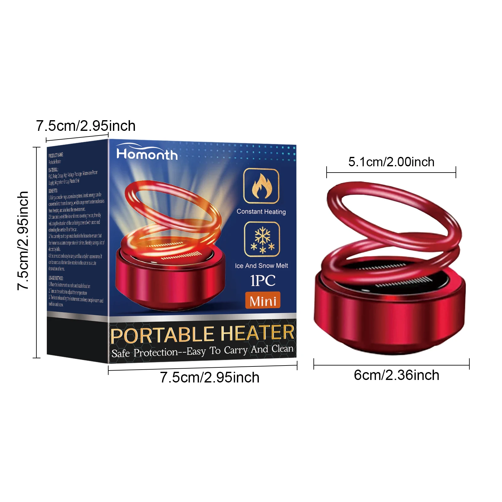Portable Dynamic Molecular Heater Solar Powered Windshield Defroster Snow Remove Mini Car Perfume Diffuser Molecular Heater