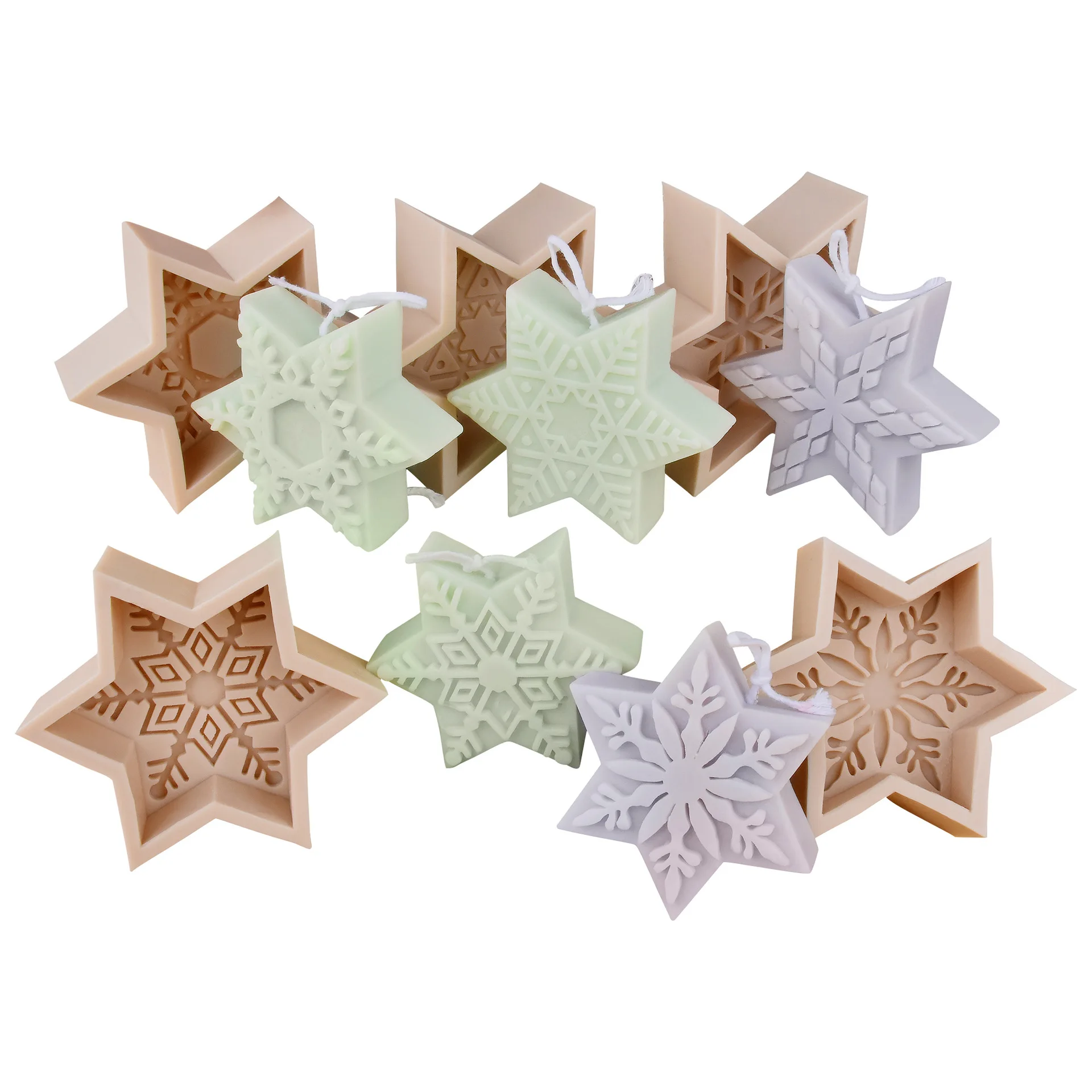 Christmas Ornament 3D Star Mold Ice Mold Concrete Mold Plaster