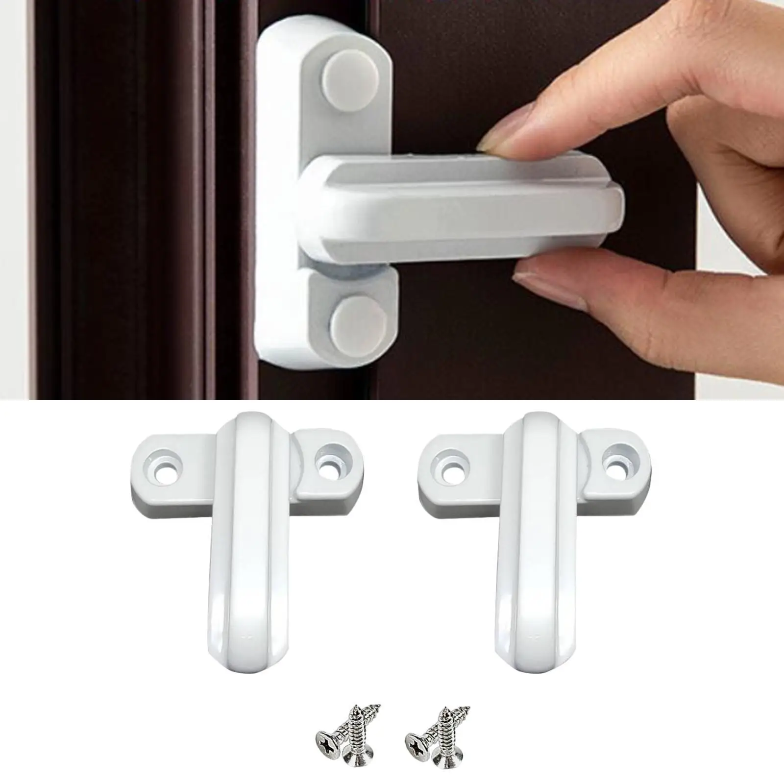 Window Sash Jammer Lock 2Pcs for Commercial Applications Nursery Kitchen