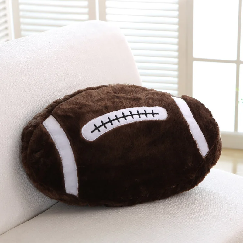 

Creative Rugby Cushion Modern Minimalism Sports Style Throw Pillow Winter Plush Gift for Boyfriend's Birthday