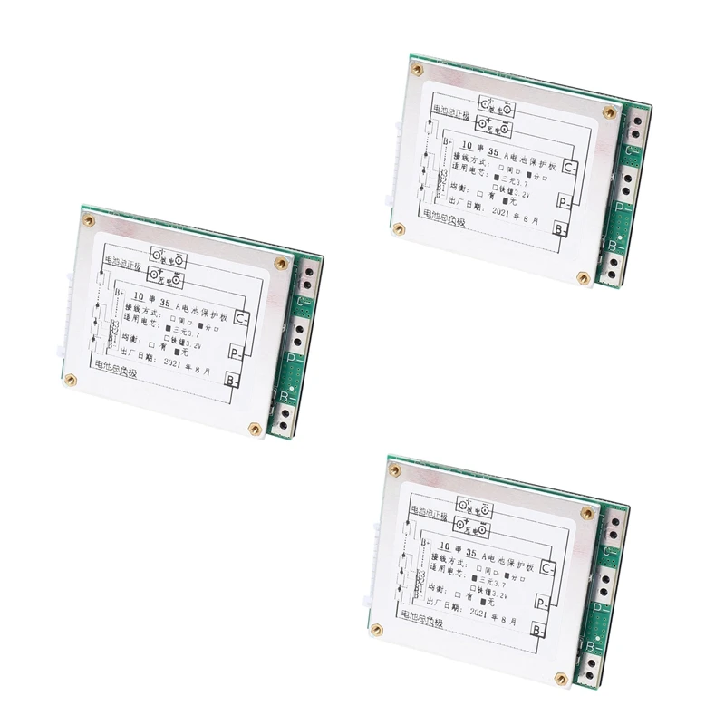 

3X 10S 36V 35A Li-Ion Lipolymer Battery Protection Board Bms Pcb For E-Bike Electric Scooter