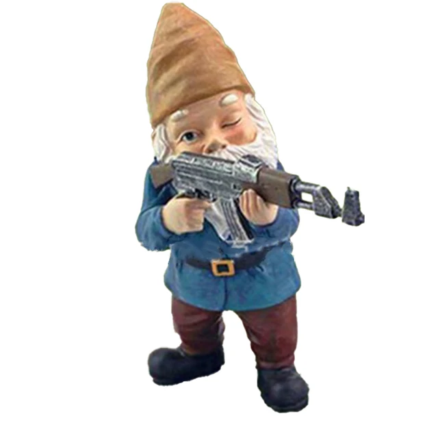 Mini Gnóm Fegyver Törpével Vicces Gyanta Szobor Aranyos Barkács Bonsai Dekoráció Az Asztal Kültéri Kerti Otthoni Dekorációhoz