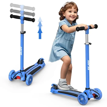 Sejoy Baby Scooter 2-8 Years with LED Wheels Adjustable Height Foldable Design & Dual Modes - Military-Grade Frame 1