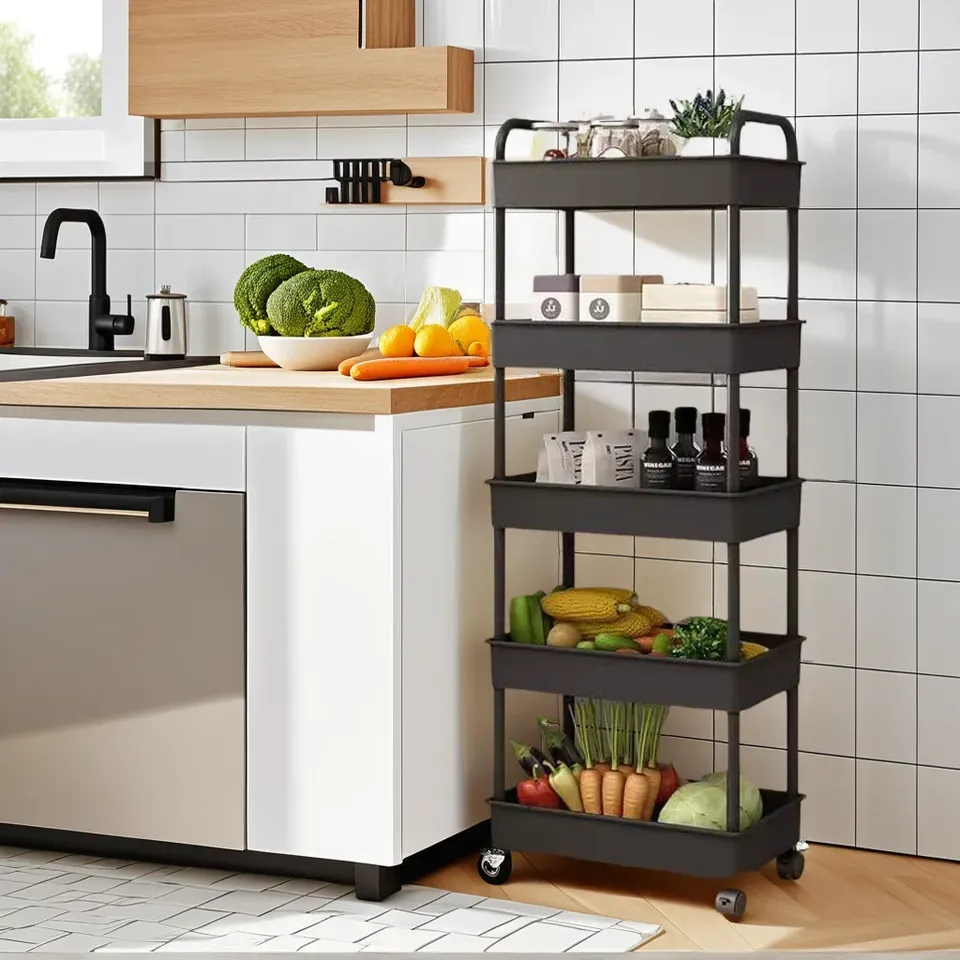 Support de chariot multicouche, cuisine, sol, chambre à coucher, salle de bain Mobile, support de rangement pour salle de bain