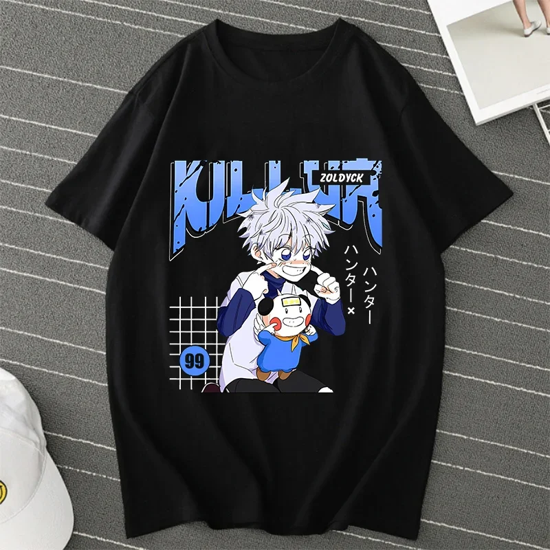

Anime Hunter X Killua Zoldyck T Shirts Men/women Cotton T-shirt Casual Plus Size Streetwear Summer Men Clothing Tops
