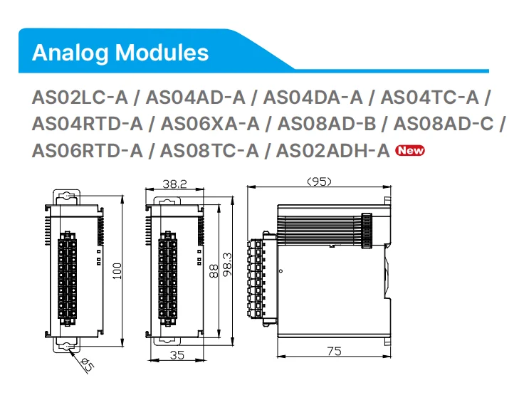 Original Delta AS series Expansion AS02LC-A 2-CH weighing module