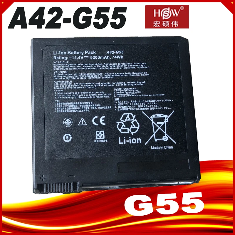 Bateria 14.4v 74wh A42-g55 para Asus G55v G55vm G55vw G55vw-s1129v G55vw-es71 G55vm-dh71 G55vm-ds71 G55vm-s1020v