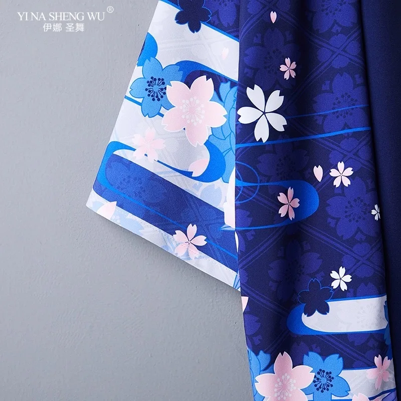 Kimono Cardigan Male Yukata Cat Print Chinese Style Japanese Samurai Coat Haori Traditional Cosplay Tops Clothes Summer