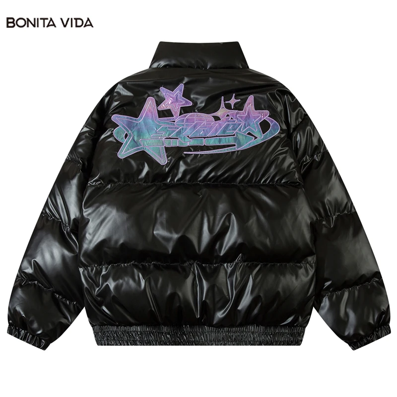 

Thick Warm Jackets Men Winter Parkas Embroidery Letter Star Turtleneck Waterproof Parka Coats 2023 Turtleneck High Neck Parkas