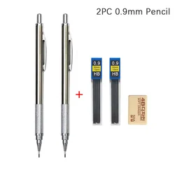 Premium Mechanical Pencil Set - Full Metal Design for Art, Drawing, and Office Use (2Pc 0.9mm Pencil)