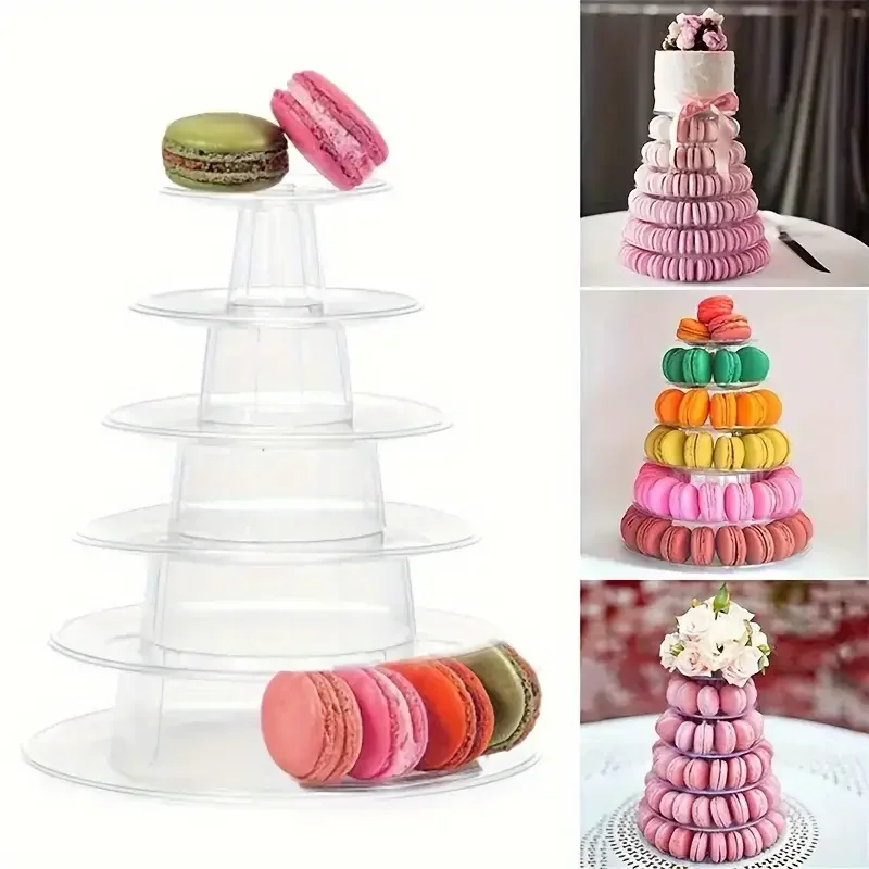 Tiered Macaron Tower Stand Cake Display Rack Cupcake Holder Dessert Stand for Baby Shower Wedding Birthday Party Decorations