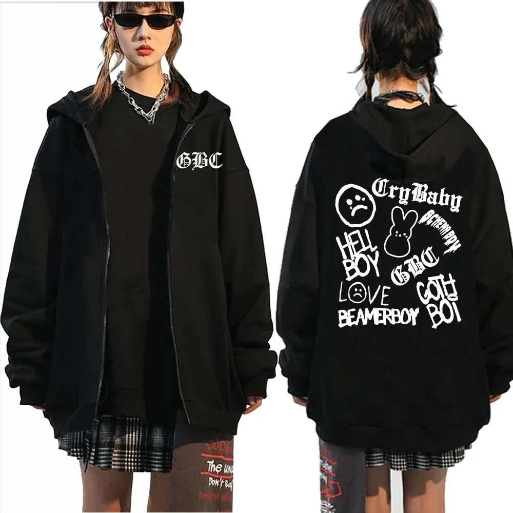 Gbc Zipper Coat Lil Peep Crybaby Album Zipper Coat Lil Peep Merch Fan Gift O-Collo Zipper Coat Felpa Con Cappuccio Unisex Top
