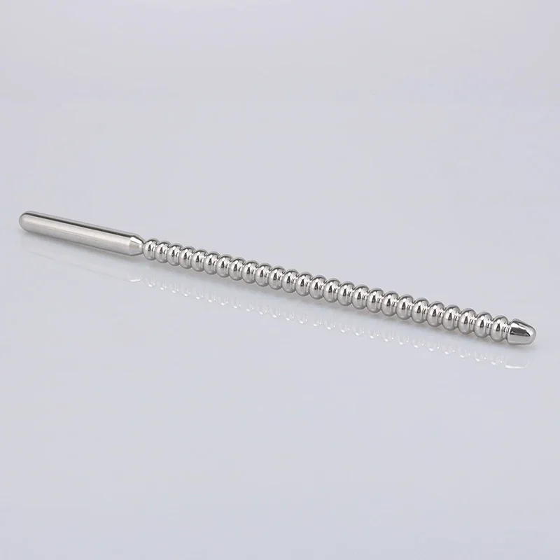 Spiral Double-Headed Horse Eye Stick Urethra Masturbator Adult Men and Women Urethral Stick Dilator SM Sextoys Metal Penis Plug Penis Sex Toys