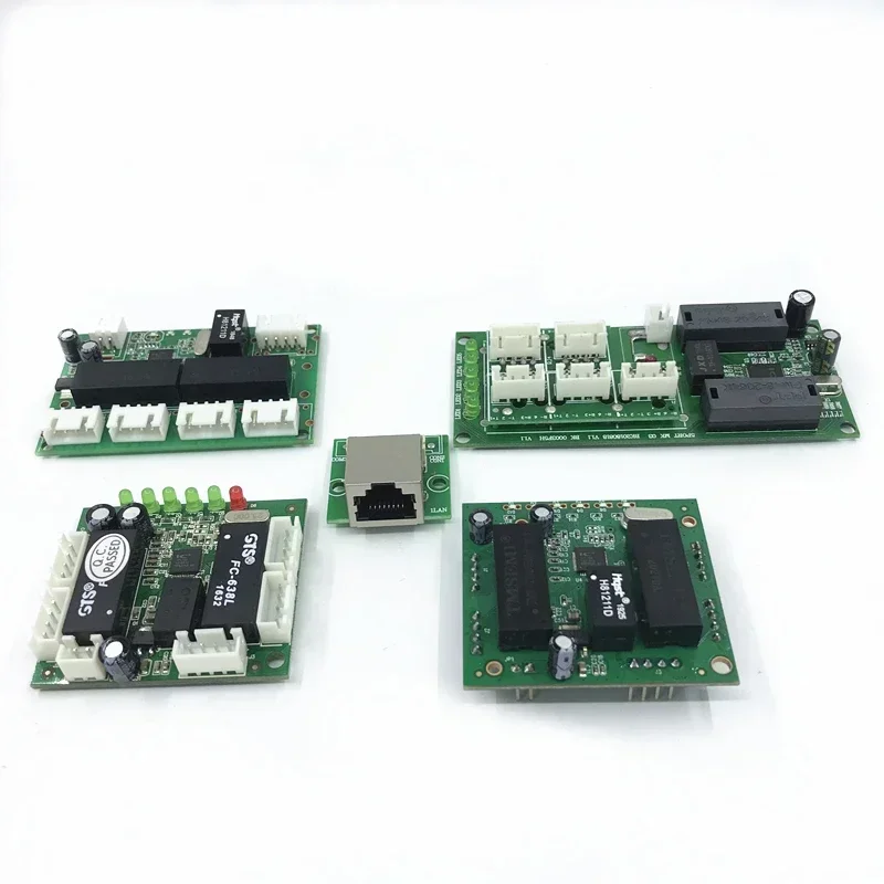모듈 용 회로 기판 10/100mbps 5 포트 스위치 PCBA 보드 OEM 마더 보드 이더넷 스위치 12V 5 인터럽터 12v
