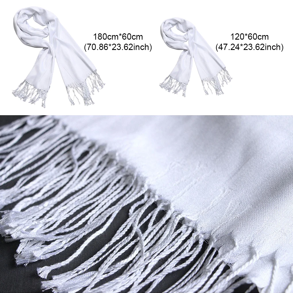 White Tassel Scarf Winter Unisex Cotton DIY Tie-dye Soft Scarves Decorative Cold Weather Neck Crafting Handicraft 4