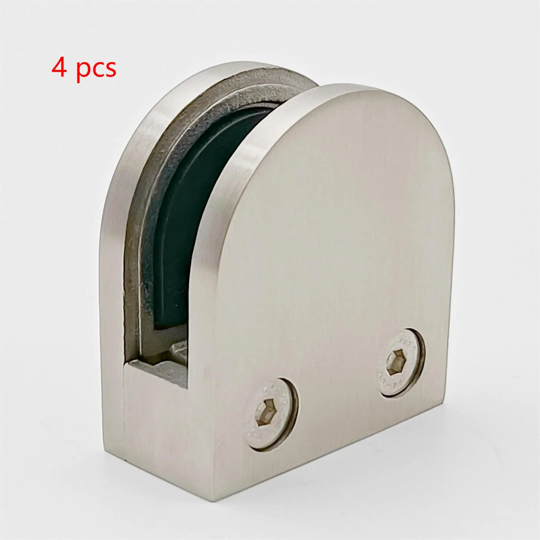 

4 PCS 8-12 mm Glass Clamps Stainless Steel 316 Glass Bracket with Flat Back Satin Polish