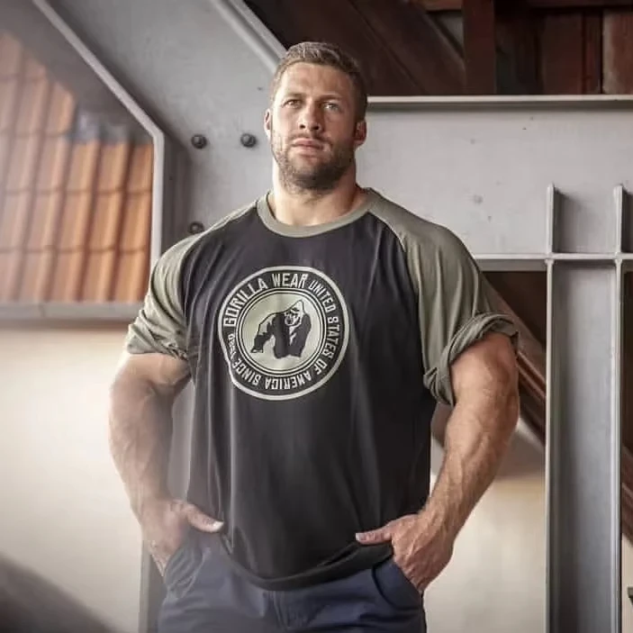 العضلات الكلب الإخوة الرجال اللياقة البدنية تي شير...