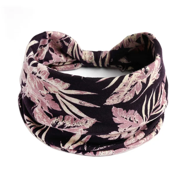 Summer Bohemian Bandanas Elastic Hair Bands Yoga Exercise Cotton Headband Women Headwear Print Vintage Cross Unisex Scrunchies 27