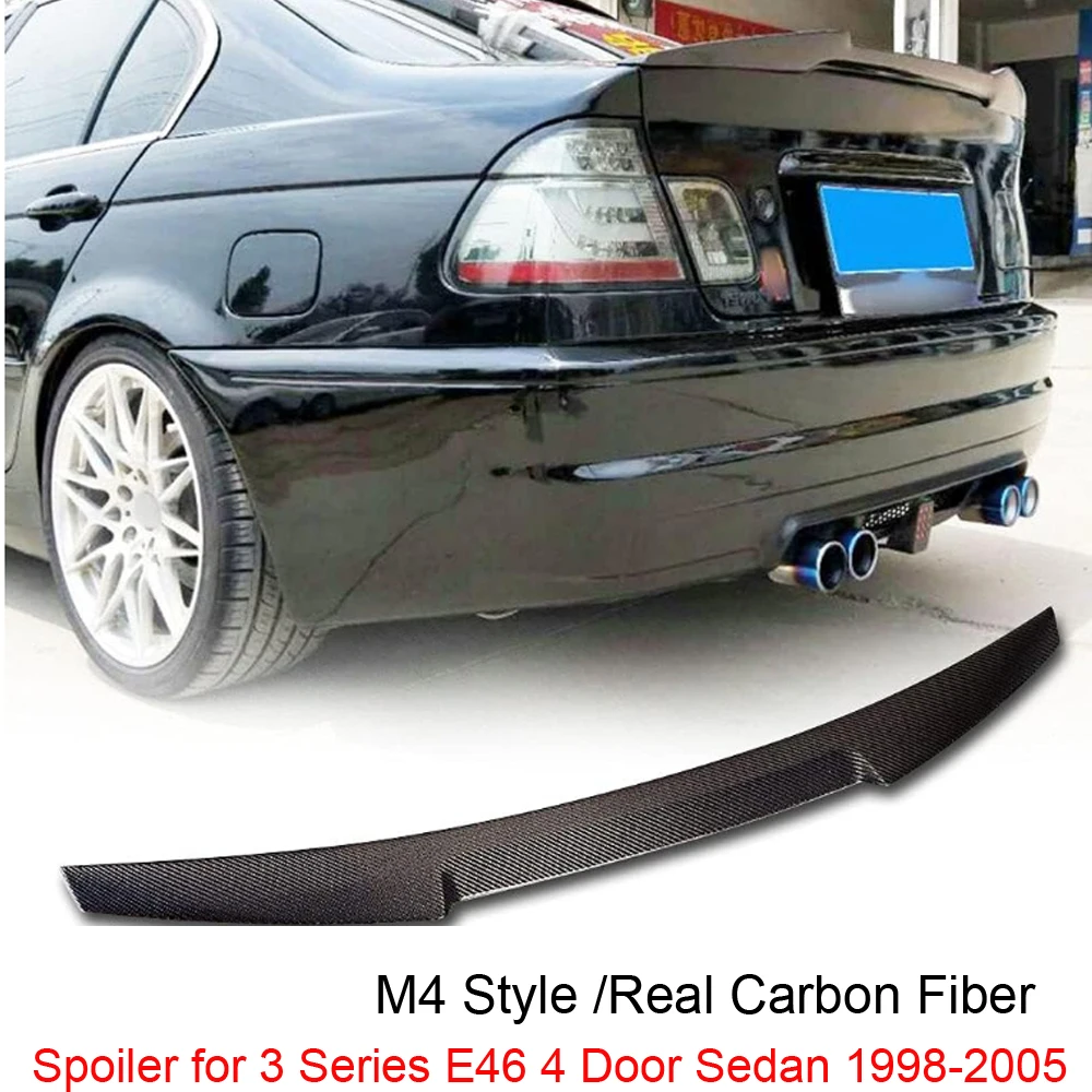 

Real Carbon Fiber Trunk Ducktail Spoiler Wings for BMW 3 Series 4 Door E46 Sedan 316i 318i 320i 328i 330i 1998-2005 HighKick