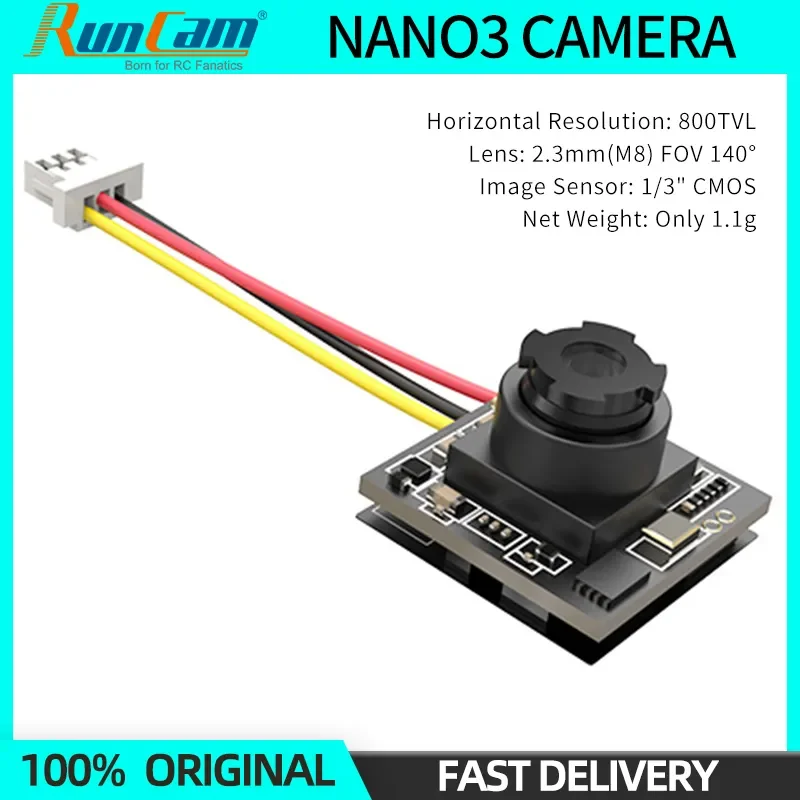 

RunCam Nano3 Nano 3 камера FPV NTSC 1/3 ''CMOS 800TVL 1,1g Ultra светильник FOV 140 ° FPV камера для квадрокоптера Mobula 6/7