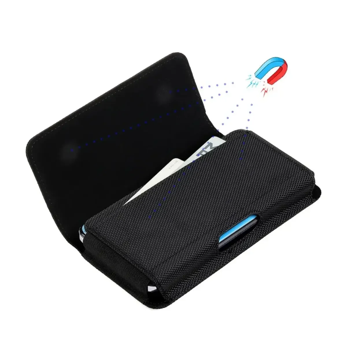 Universal Nylon Phone Pouch with Belt Clip - Multifunctional Carrying Holster Case