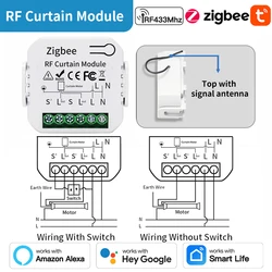 Smart WiFi Curtain and Roller Blind Controller with Voice Activation (Zigbee RF433 curtain)