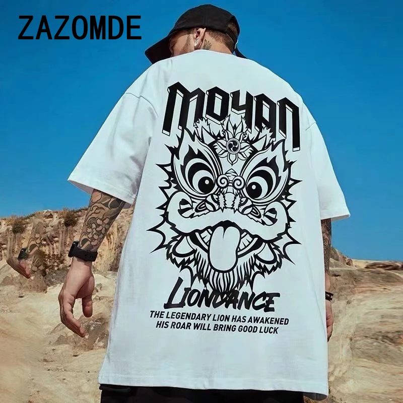 

Повседневная футболка ZAZOMDE, свободная одежда, хлопковые дышащие топы в стиле хип-хоп, уличная одежда, футболки в стиле Харадзюку, парные футболки с коротким рукавом