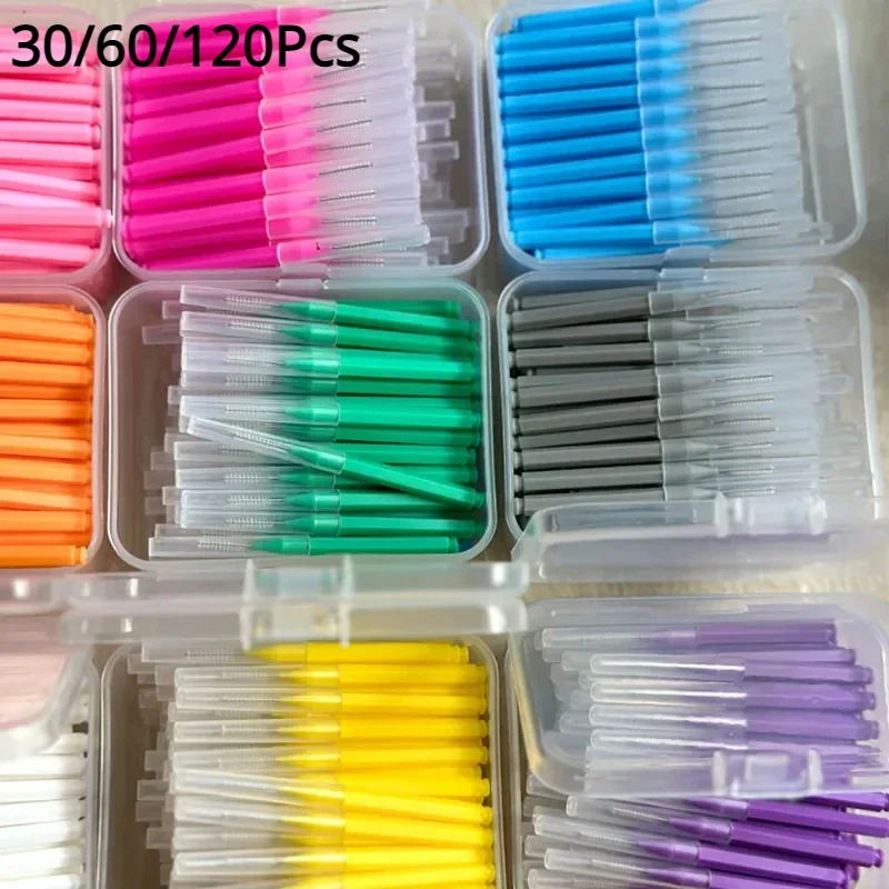 Interdental Brushes Health Care Tooth Escova Interdental Cleaners Orthodontic Dental Teeth Brush Oral Hygiene Tool 30/60/120Pcs
