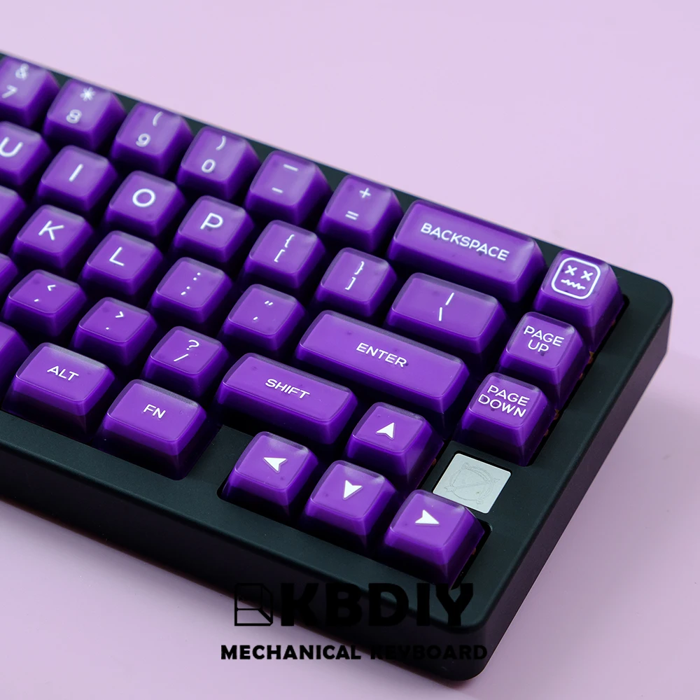 KBDiy 142 Keys/Set SA Profile ABS Purple Translucent Keycaps for Mechanical Keyboard Keycap Custom for Anne Pro GMK67 64 61 K500