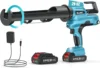 Cordless Caulking Gun, 29oz Electric Caulking Gun w/ 2000mAh Li-ion Battery, Caulk Gun with Stepless Speed Control, LED Light, 3 1