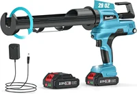 Cordless Caulking Gun, 29oz Electric Caulking Gun w/ 2000mAh Li-ion Battery, Caulk Gun with Stepless Speed Control, LED Light, 3 1