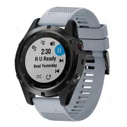 Premium Silicone Quick Release Smart Watch Band Strap Bracelet - 22mm width (GRAY)