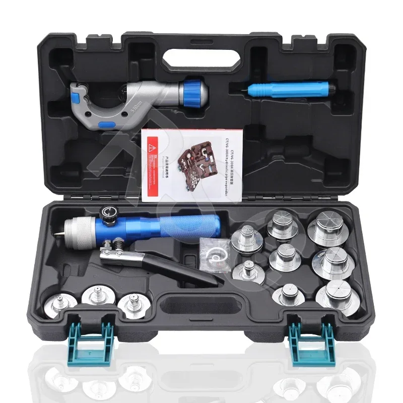 HVAC Hydraulic Swaging Tool Kit Manual Copper Alumimum Pipe Expanding Machine 11 Heads Tube Expander 3/8 To 1-5/8in CT/VG-300A 5