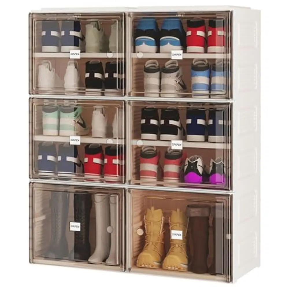 

5-Tier Foldable Shoe Storage Cabinet 20 Pairs Organizer with Doors Sturdy Closet Entryway Rack Organize Easy-Install Chic Look