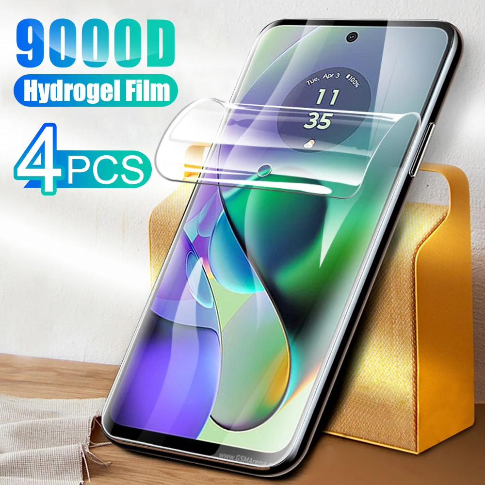 

4 шт. для Motorola Moto G54 устойчивая к царапинам Гидрогелевая пленка G84 мягкая пленка G14 полное клеевое покрытие водостойкая защита экрана