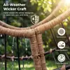 Oversized Double Rocking Egg Chair Set with Cushions, Outdoor-Friendly Wicker Relaxation Chairs, Heavy-Duty 450 lbs Cap
