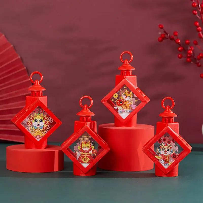 

Traditional Chinese New Year Lanterns 2024 Lucky Wedding Light Up 3D Lanterns Dragon Printed Festival Decorations Hang Lantern