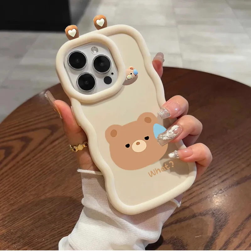 Soft Cute 3D Animal Eyes and Ears TPU Phone Case Cover