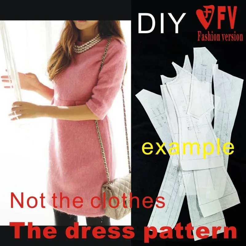 Dresses Sewing Pattern Template Cutting drawing Clothing DIY ((Not selling clothes)) BLQ-173