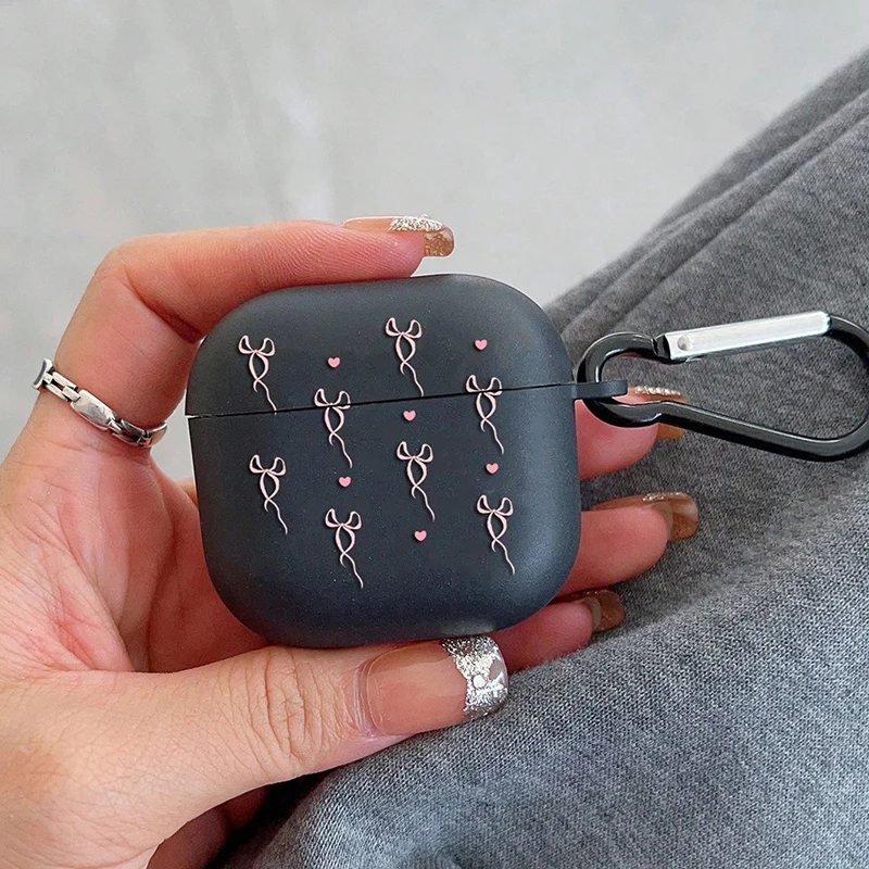 Pink Clear Shockproof AirPods Case with Keychain for AirPods 1 2 Pro